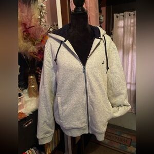Nautica full zip faux fur lined hoodie